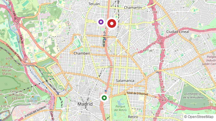 Mapa de Perretxico Bernabéu Market, la misa de Cibeles y el acto de Plaza de Lima